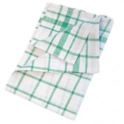 Geschirrtuch Halbleinen 30011 Von Hygostar, 5er Pack, Grün-weiß