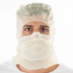 Astrohaube Mit Mundschutz Aus Polypropylen- Vlies, Gelb