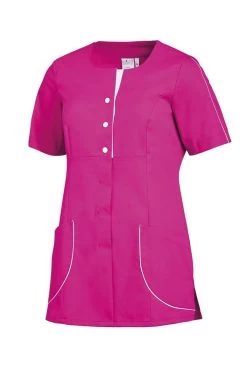 Leiber Berufs- Hosenkasack 1/2 Arm 08/2737, Fuchsia/weiß