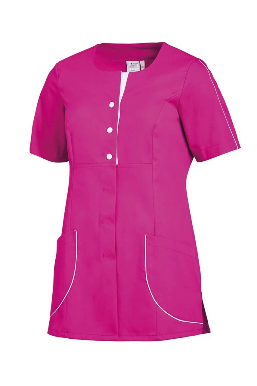 Leiber Berufs- Hosenkasack 1/2 Arm 08/2737, Fuchsia/weiß