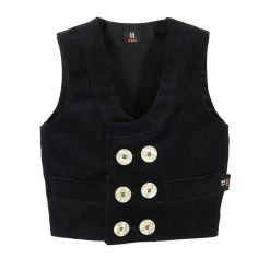 FHB Kinder- Zunftweste DAVID 20116 Aus Feincord, Schwarz