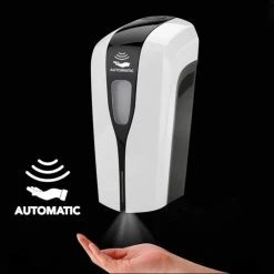 Touchless Desinfektionsmittelspender, Black Stripes, 900ml Tank, Weiß