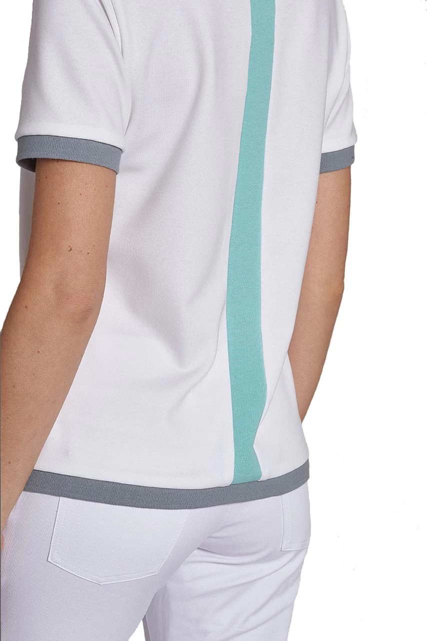 Leiber Damen Stretch- Poloshirt 08/1330, Weiß – Bild 2