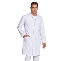 Leiber Herrenmantel 12/1347 Langarm, Stehkragen, Weiß