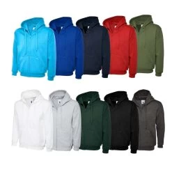 Uneek UC504 Classic Full Zip Hooded Sweatshirt, 10 Farben