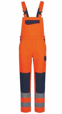 Warnschutz- Latzhose BAUTZEN, SAFESTYLE®, Orange/marine