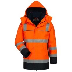 Warnschutz Multinorm Parka AARO, Von Elysee, Orange/marine