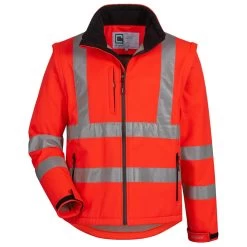 Elysee Warnschutz-Softshelljacke CULLEN, Fluoreszierend Rot