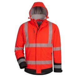 Elysee Warnschutz-Softshelljacke KALEB, Fluoreszierend Rot