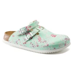 Clog KAY Flowers Von Birkenstock In Flower Field Mint, Schmal