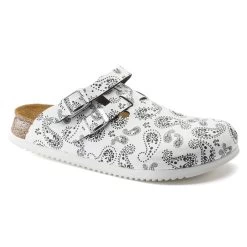 Clog KAY Flowers Von Birkenstock In Paisley Black-White, Schmal