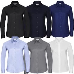 Oxford- Damenbluse Mit Tailliertem Schnitt, In 6 Farben