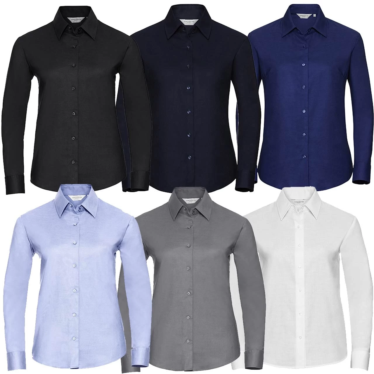 Oxford- Damenbluse Mit Tailliertem Schnitt, In 6 Farben