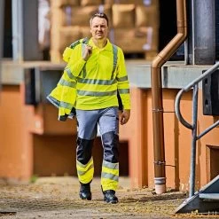 WAPSE UV-Warnschutz Langarm Polo-Shirt, Elysee, Warngelb