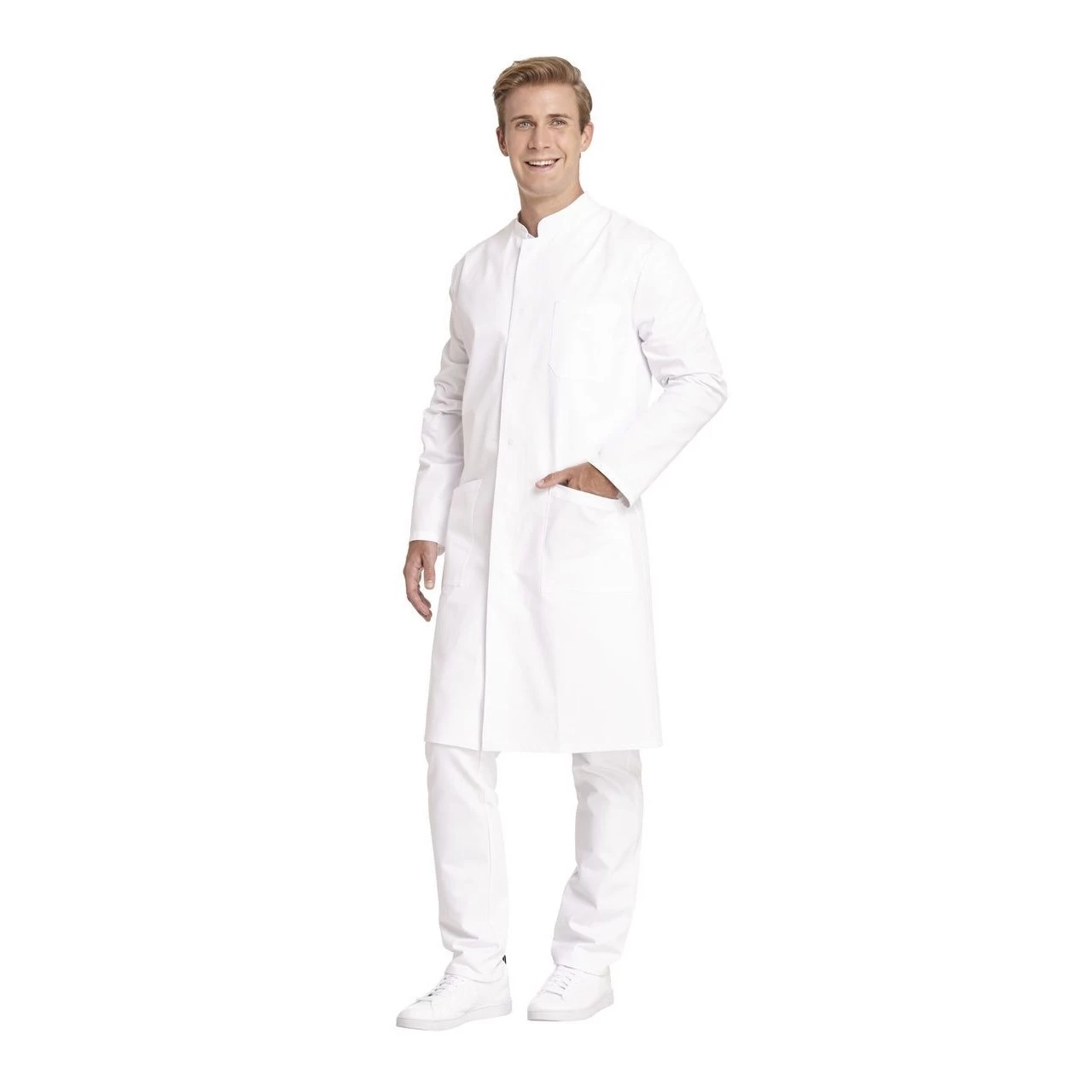 Leiber Herrenmantel 12/9930 Mit Stehkragen, Weiß