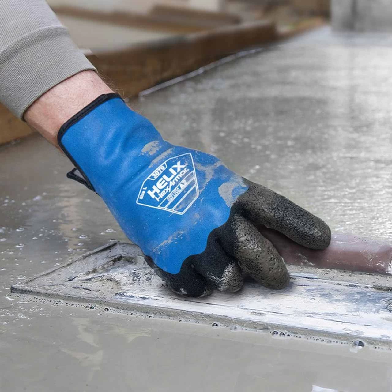 HexArmor Arbeitshandschuh Helix, Vollbeschichtet, In Schwarz/blau – Bild 2