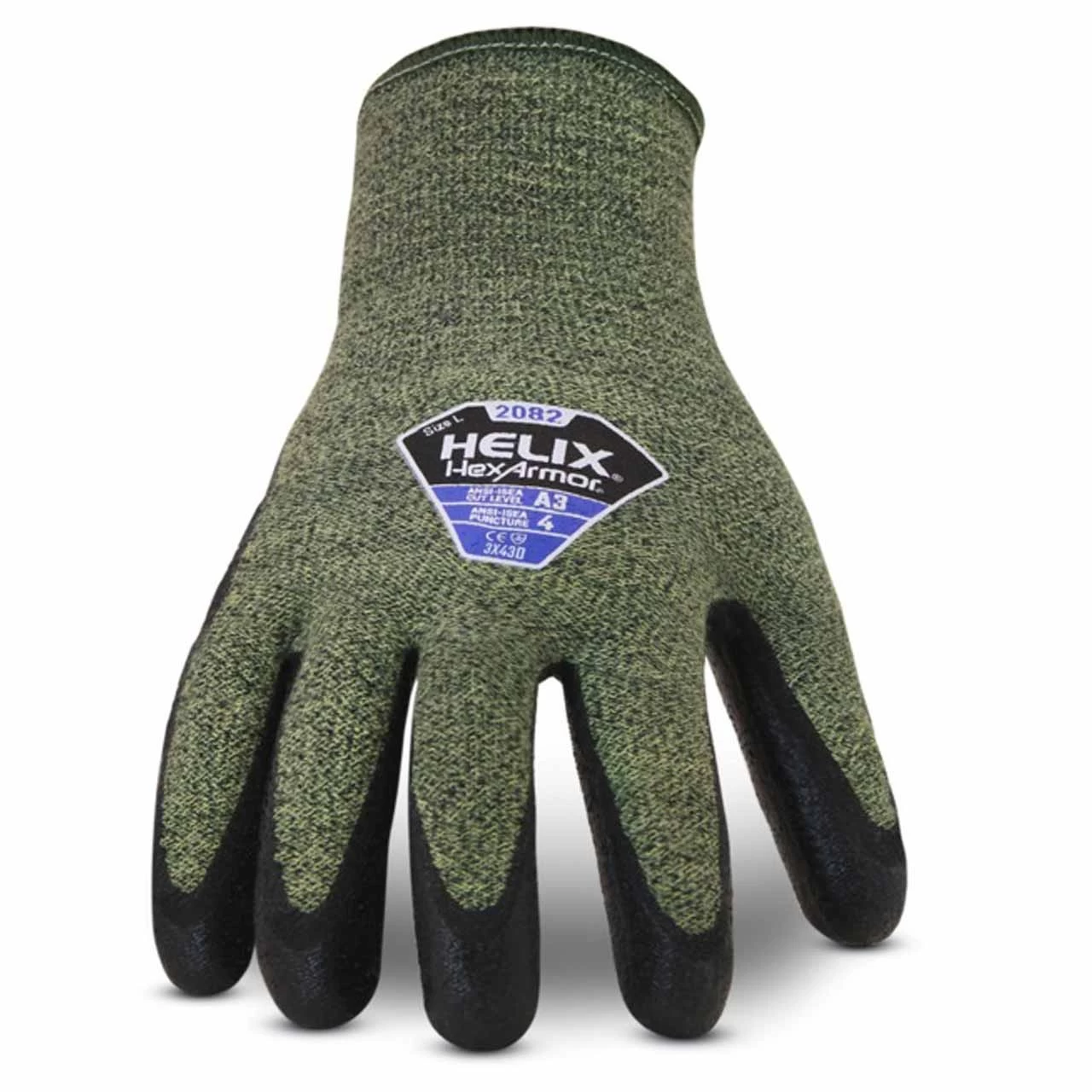 HexArmor Hitze- Und Schnittschutzhandschuh Helix 2082, Schwarz/grün – Bild 2