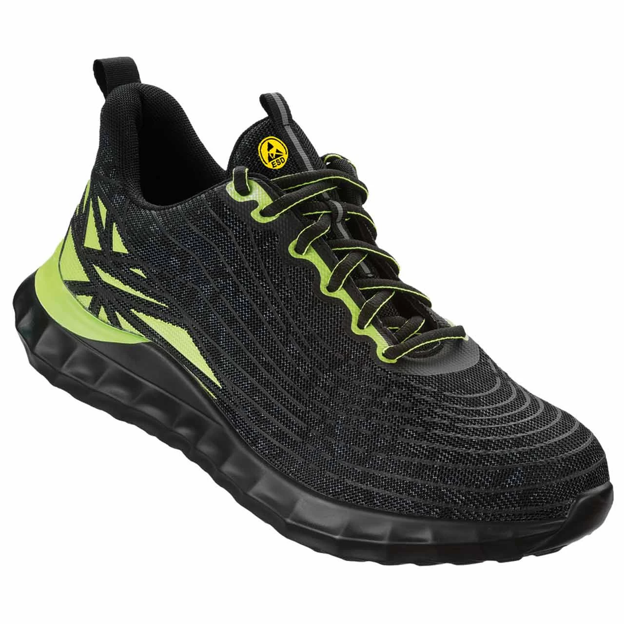 ESD S1P Wica Halbschuhe LOCRI, Schwarz/grün