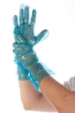 Lebensmittelechter Langer Einweghandschuh SOFTLINIE, Blau