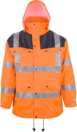 Prevent® 3 In 1 Warnschutz Parka Nach EN 471, Orange-blau