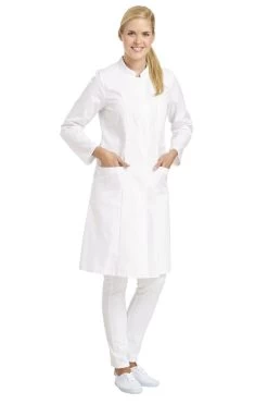 Berufsmantel Langarm 08/5791 Mit Stehkragen, Schlanke Größen, Weiß