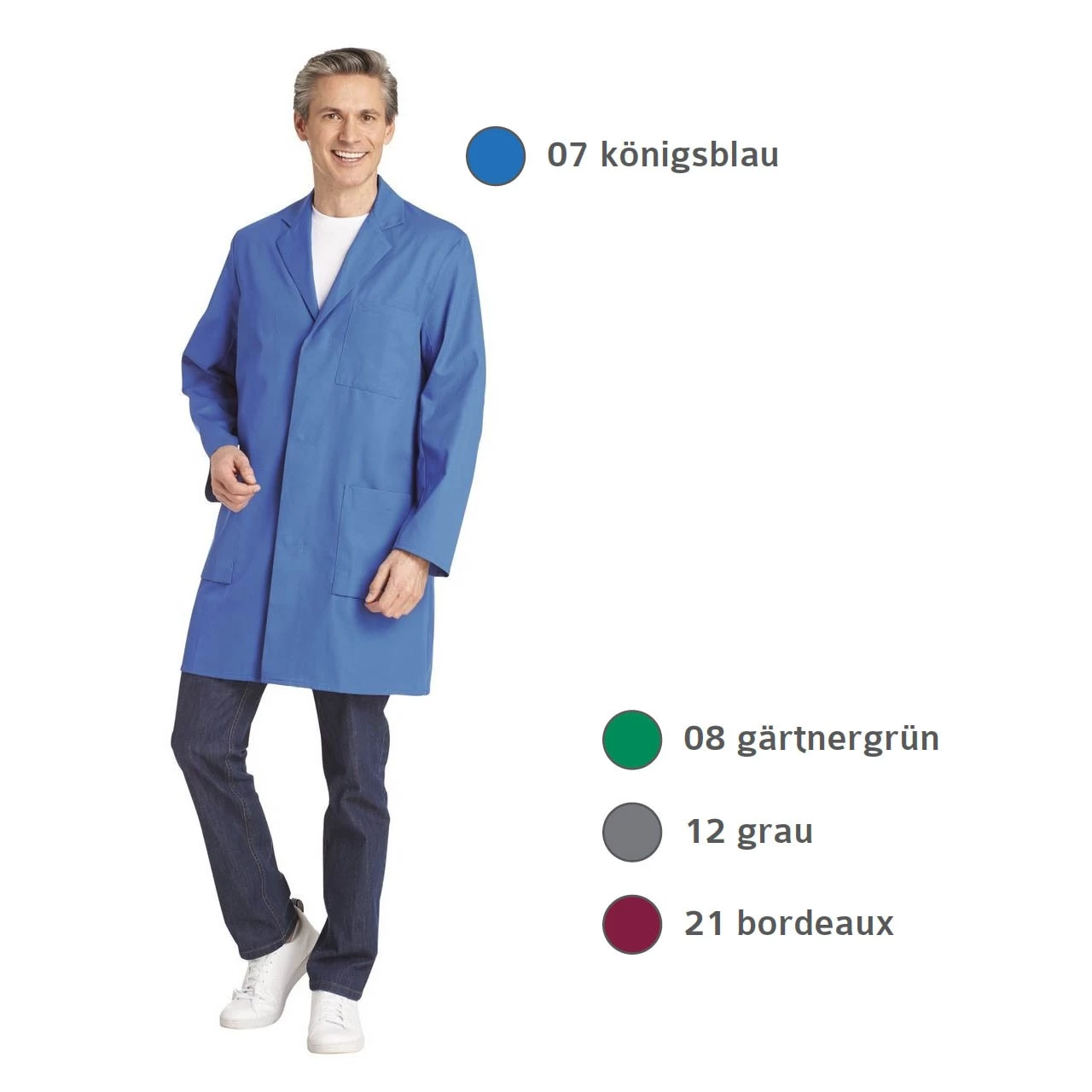 Herren Langarm Mantel 12/492 Mit Sicherheitstaschen, In 4 Farben – Bild 2