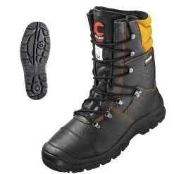 Forstarbeiter-Schnürstiefel ROBINIE Klasse 2, Schwarz