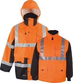 Prevent® Warnschutz-Parka 5 In 1, Leuchtorange