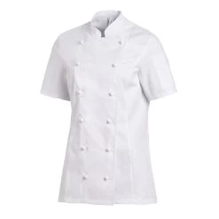 Leiber Damen-Kochjacke 08/2519, Taillierte Form, 1/2 Arm, Weiß