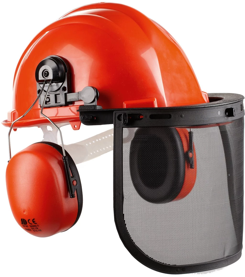 Waldarbeiter- Helmset Mit Visier Und Gehörschutz, Orange