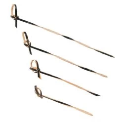 NATURE Star Bambus Fingerfoodspieß "LOOP", 250er Pack, 18 Cm, Schwarz Gedreht